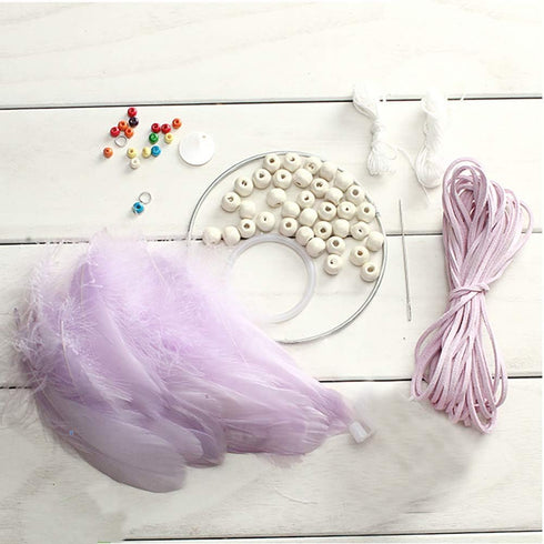 FANDOL DIY Dream Catcher Making Kit, Macrame Dream Catcher Craft Supplies for Kids Bedroom Wall Decor Nursery Baby Room Hanging Wedding Ornaments ...