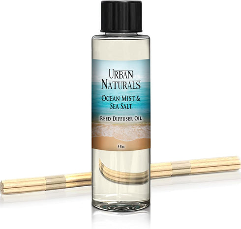 Urban Naturals Ocean Mist & Sea Salt Scented Oil Reed Diffuser Refill | Includes a Free Set of Reed Sticks! 4 oz....