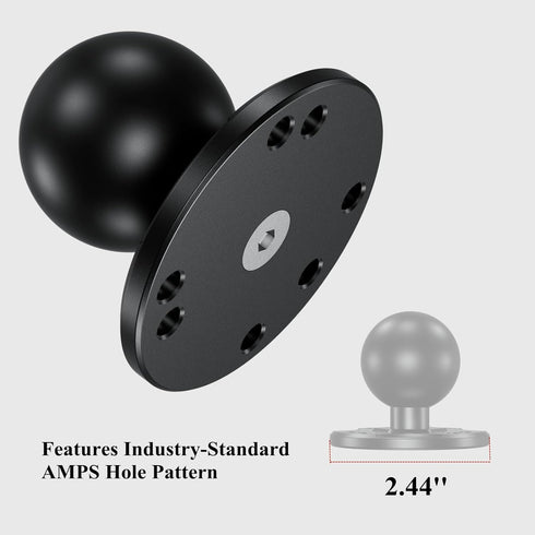 BRCOVAN 1.5'' Ball Mount Base with Aluminum Alloy AMPS Hole Round Plate & 1.5'' TPU Ball Adapter Compatible with RAM Mounts C Size 1.5 Inch Ball D...