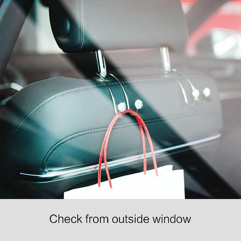 4 Pack Bling Car Hooks - Universal Car Headrest Hooks, Stainless Steel Car Seat Hooks for Women Bags & Purses (Silvery)...