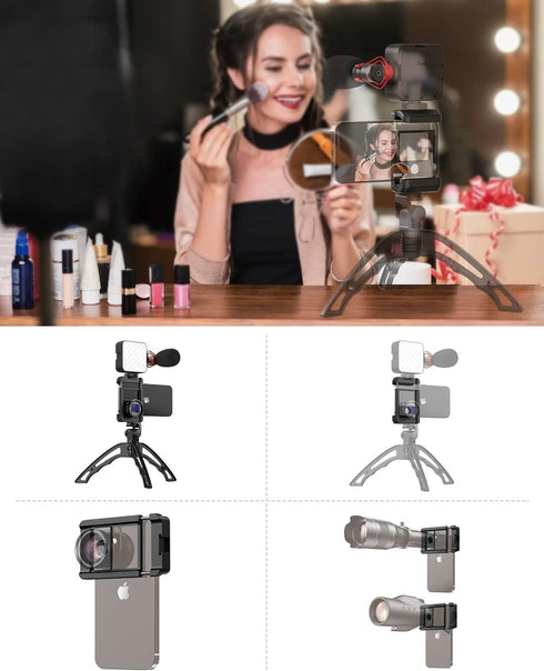 17 mm Thread Lens Adapter, Telephoto Lens Phone Mount Sturdy and Wear-Resistant, Lens Holder Suitable for All Lens&Telephoto Lens with 17mm Thread...