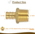 JUWO PEX Fitting, 1/2" Male NPT to 1/2" PEX Adapter for Plumbing Repairs or Remolding, Sturdy and Durable Brass Crimp Fitting (6 Pack)...