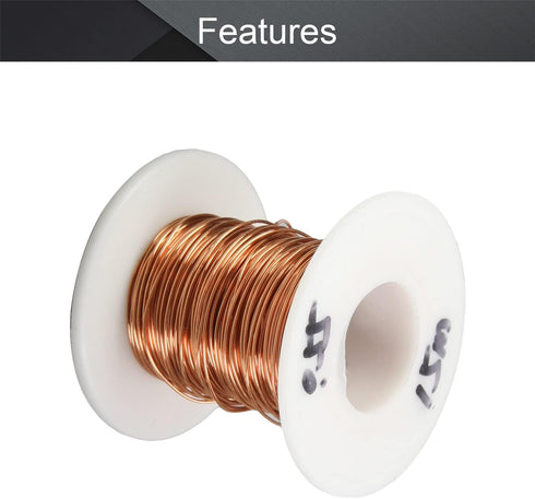 Fielect 0.55mm Inner Dia Magnet Wire Enameled Copper Wire Winding Coil 49.2Ft Length QA-1-155 Model Widely Used for A Variety of Motors...