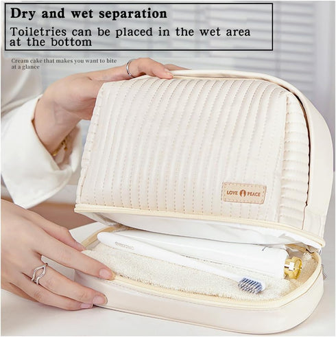 Cute Cosmetic Bag Makeup Bag Set of 3 Travel Toiletry Bag Women Cosmetic Bag Organizer Waterproof Leather Cosmetic Bag Set With Handle Zipper Cosm...