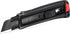 HAUTMEC 25mm Extra Heavy Duty Utility Knife with Double Lock Mechanism, Auto-Lock and Ratchet- Lock for Double Safety, SK2 Sharp Black Blade for I...