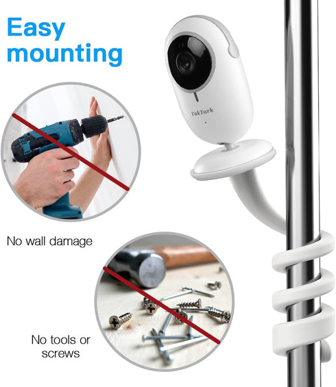 HOLACA Flexible Twist Mount for TakTark BM611/BM612 Baby Monitors Camera Stand Bracket with 1/4 Threaded Hole and Adjustable 360 Degree Mount for ...