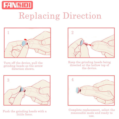 Fansidi Electric Baby Nail File Replacement Pads- Electric Baby Nail Trimmer Clipper Sandpaper Pads (Pink)...