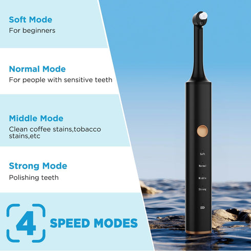 Tooth Polisher,Tooth clean and whitening kit,5 multi -function brush heads and LED lights,4 Speed Modes, and IPX6 Waterproof...