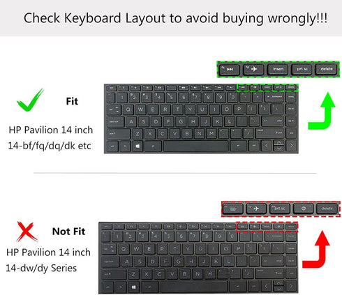Keyboard Cover for HP Stream 14 inch 14-ds/dg Series 14-DS0013DX DS0023DX/HP Pavilion X360 14M-BA 14M-CD 14M-DH 14-BF 14-CM 14-CF 14-DF 14-DK 14-D...