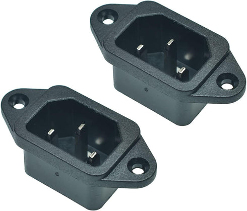 Screw Mount 3 Pins IEC320 C14 Inlet Power Plug Socket ,15A 250VAC Power Connector Socket ?Pack of 2?...