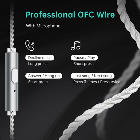 R6 in Ear Monitor Earphone HiFi Wired Earbuds with Mic 1BA 1DD Gaming IEM Headphones with 2 Pin Detachable Cable for Musicians DJ Singer Audiophil...
