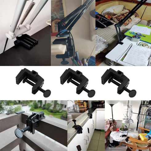 3 Pack Desk Lamp Swing Arm Clamp Replacement Clip Non-Marring Plastic Bracket Stand Base Holder for Desktop Architect Adjustable Gooseneck Table L...