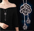 Cathercing Rhinestone Black Rose Pendant Long Necklace for Women Sweater Chain Statement Necklace Choker Adjustable Elegant Jewelry Crystal Access...