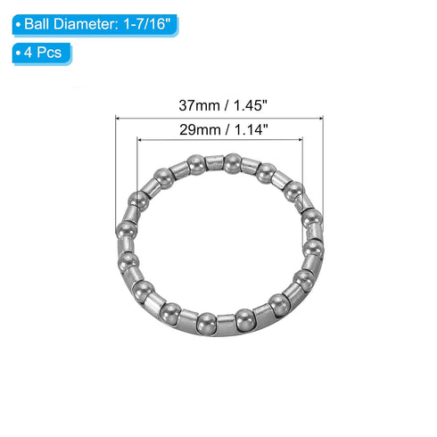 PATIKIL Bike Ball Crank Bearing 37mm x 16 Balls, 4 Pack Stainless Steel Bicycle Bearings Replacement Bike Parts Repair Accessories for Bike Front ...