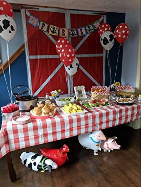 Pack of 6 Walking Animal Balloons Farm Animal Balloon Birthday Party BBQ Party Décor(Pony,Duck,Rooster,Cow,Pig,Sheep)...