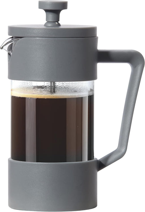 Oggi French Press Coffee Maker (12oz)- Borosilicate Glass, Coffee Press, Single Cup French Press, 3 cup Capacity, Charcoal...