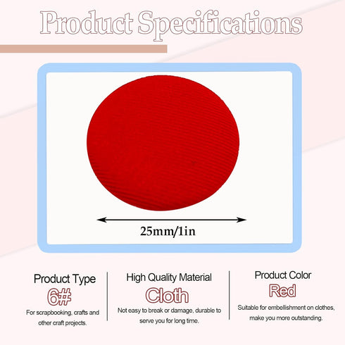 20Pcs Flatback Fabric Covered Button for Suits Gowns Blouses DIY Sewing Accessories,25mm/1in(6#;Red)...