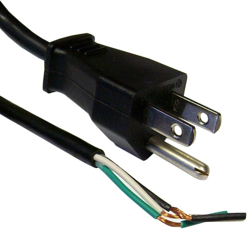 NEMA 5-15P to Standard ROJ Power Cord, Black, 18/3 (18AWG 3 Conductor) SVT, 10 Amp/125 Volt, (6 Feet/1.8 Meters), Power Cable...