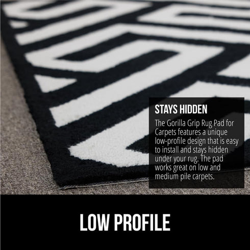 Gorilla Grip Rug Pad for Carpet Floor, Double Sided Mat 3x5 FT Gripper for Over Carpets, Keep Area Rugs in Place on Carpeted Floors, No Residue Ad...