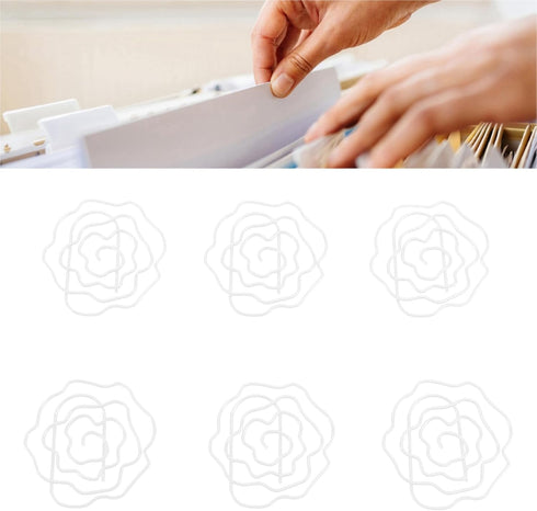 Paperclips Set, Metal Decorative Exquisite 50pcs Flower Paper Clips Cute for Office for Scrapbooking (White)...