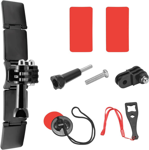 Motorcycle Helmet Chin Mount Kits with Adhesive Curved Pads Compatible with GoPro Hero 12, 11, 10, 9, 8, 7, (2018), 6 5, Hero Black, Session, Xiao...