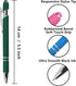 Ballpoint Pen with Stylus Tip, Soft Touch Click Metal Pen, 1.0mm Medium Point, Black Ink, 12 Count(Dark Green)...
