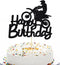 Qerleny Black Flash Happy Birthday Cake Topper, Birthday Party Cake Decoration, Sports Theme Cake Topper ?Motocross?...