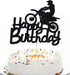 Qerleny Black Flash Happy Birthday Cake Topper, Birthday Party Cake Decoration, Sports Theme Cake Topper ?Motocross?...