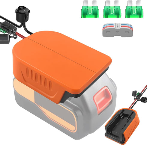 Power Wheel Adapter for Black+Decker 20V MAX Lithium Battery with Fuse&Switch?Secure Battery Adapter with 14 Gauge Wire,Good Power Convertor for D...