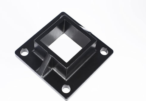 Floor Mount Post Plange for 2" Square Fence Post and Deck Railing, Heavy Duty, Aluminum,Black...