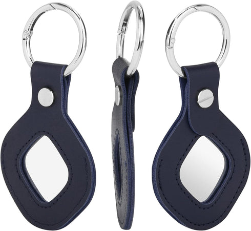 Holder Case for Tile Mate 2022 Tracker, Microfiber Leather Sleeve Case Protective Cover with Keychain Compatible with Tile Mate, 1 Pack (Dark Blue...