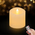 3x3 Flickering Flameless Candles Set of 1, 2AA Battery Life 600 Hours Battery Candles Flickering with Timer,3 inch Flameless Candles with Remote f...