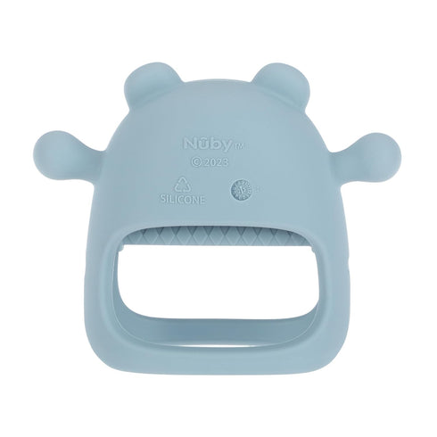 Nuby Silicone Wrist Teething Mitten - Baby Teether Ring - 3+ Months - Blue Bear...