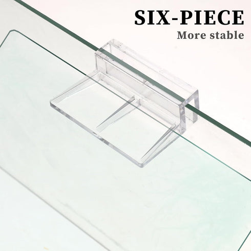 6 PCS Aquarium Lid Clips, 6mm Clear Acrylic Fish Tank Lid Holder Aquarium Cover Support Clamps for Rimless Aquarium Glass Top, Plastic Fish Tank C...