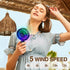 VersionTECH. Portable HandHeld Fan, Personal USB Hand Fans with RGB Color Light, 5 Speed Foldable Table Fan with Rechargeable Battery Operated for...