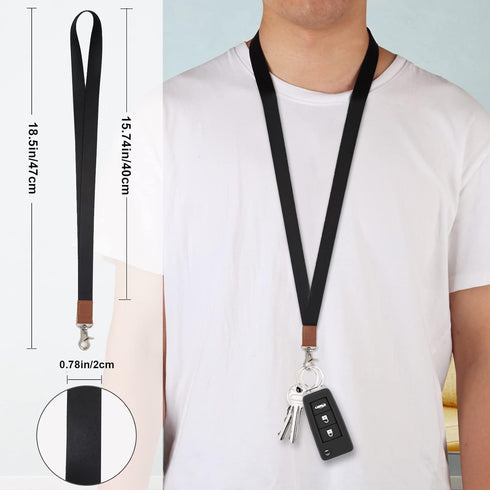 Lanyards for Keys, Black Keychain Long Lanyard for Women Men, Cute Neck Lanyard for ID Badges Wallet...