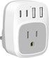 US to UK Ireland Travel Plug Adapter, Type G International Power Adapter with 1 AC Outlet 4 USB Ports (2 USB C), European Plug Converter for USA t...