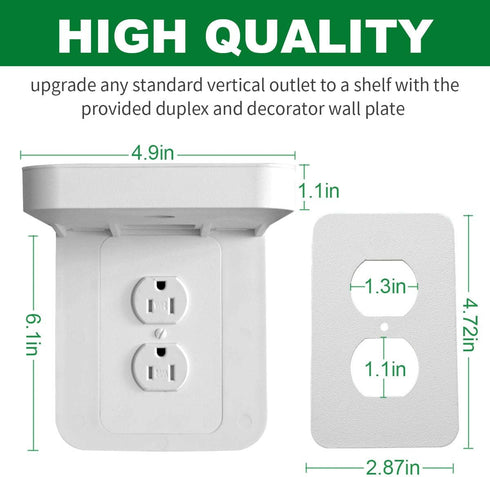 Outlet Shelf Holder, Bathroom Decor with Built-in Cable Management,A Space Saving Solution for Homepod Mini,Google Home/Echo/Smart Speakers/Electr...