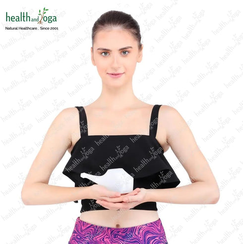 HealthAndYoga™ QwikFlo Light-Weight Neti Pot Sinus Rinse Kit- Compact Neti Pot for Kids and Adults - Travel Friendly Nose Wash Netty Pot - White (...