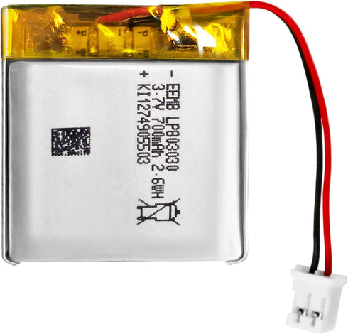 EEMB Lithium Polymer Battery 3.7V 700mAh 803030 Lipo Rechargeable Battery Pack with Wire JST Connector for Speaker and Wireless Device- Confirm De...