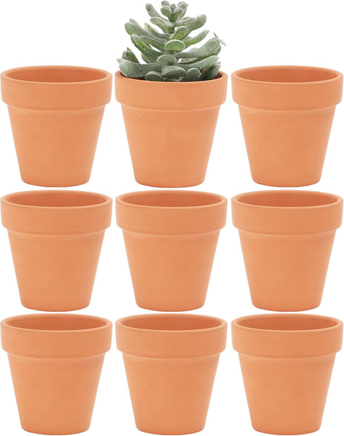 Yishang 2 Inch mini Terracotta Clay Pots Pack of 9 - small Hand Craft Nursery Plant Pot Succulent Cactus DIY Pottery Planter Home Garden Windowsil...