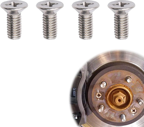Pack-4 Stainless Steel Brake Disc Rotor Screws for Front and Rear, Cross Flat Head Screw Set is Best Replacement for Honda, Hyundai and Kia Models...