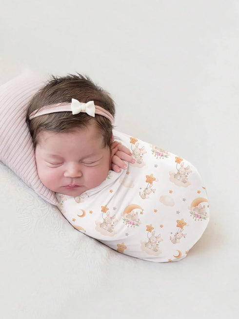 Baby Swaddle Blanket and Headband Set, Newborn Receiving Blanket Swaddle Wrap for Girls and Boys, Swaddling Blankets Neutral for Newborn? Soft and...