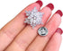 OKA Clear Austrian Crystal Winter Snowflake Brooch Pin, Elegant White Crystal Brooch Pins for Women...