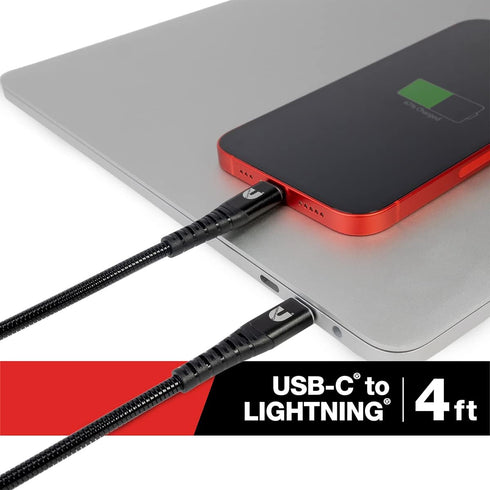 Cummins Lightning(R) to Type C(R) USB Braided Flex Cable and Wrap Attachment 4ft CMN4705......