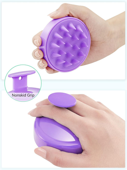 HEETA Scalp Massager Hair Growth, Soft Silicone Scalp Scrubber Shampoo Brush for Exfoliation, Dandruff Removal Head Massage Stress Relax, Wet & Dr...