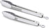 Premium Silicone Set of 2 Cooking Tongs, 9-Inch & 12-Inch BPA Free Non-Stick Stainless Steel BBQ Grilling Locking Food Tong, Light Grey...