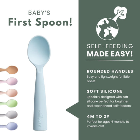 Miniware Silicone Baby Spoon for Training - BPA Free Baby Utensils - Baby Spoons Self Feeding 6 Months | 100% Food Grade Silicone - Modern & Dishw...