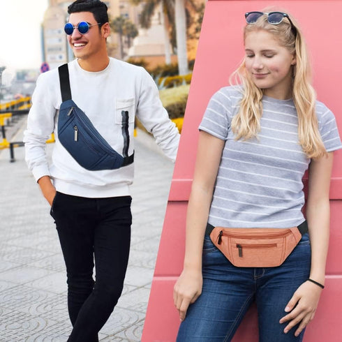 Fanny Pack for Men Women,Crossbody Waist Bag Pack,Belt Bag for Travel Walking Running Hiking Cycling,Easy Carry Any Phone,Wallet (Dark blue)...