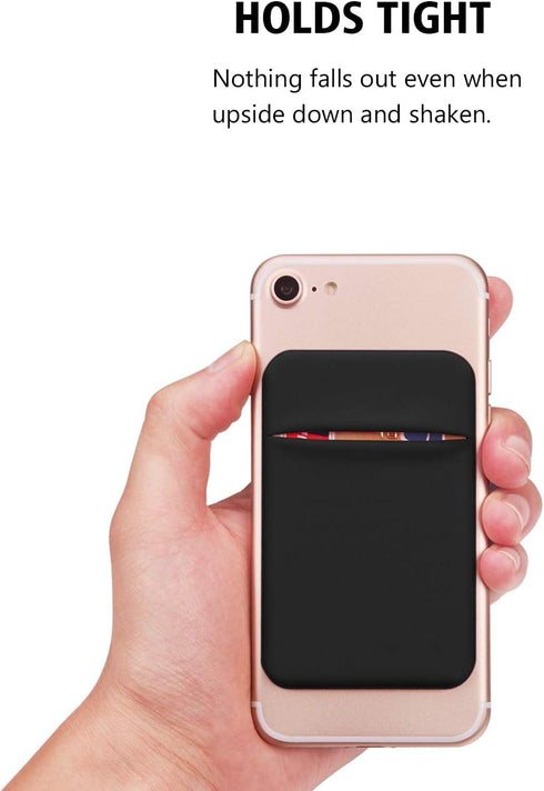 Cell Phone Pocket Self Adhesive Card Holder Stick On Wallet Sleeve with Adhesive RFID Card ID Credit Card ATM Card Holder for iPhone Android 2 PAC...